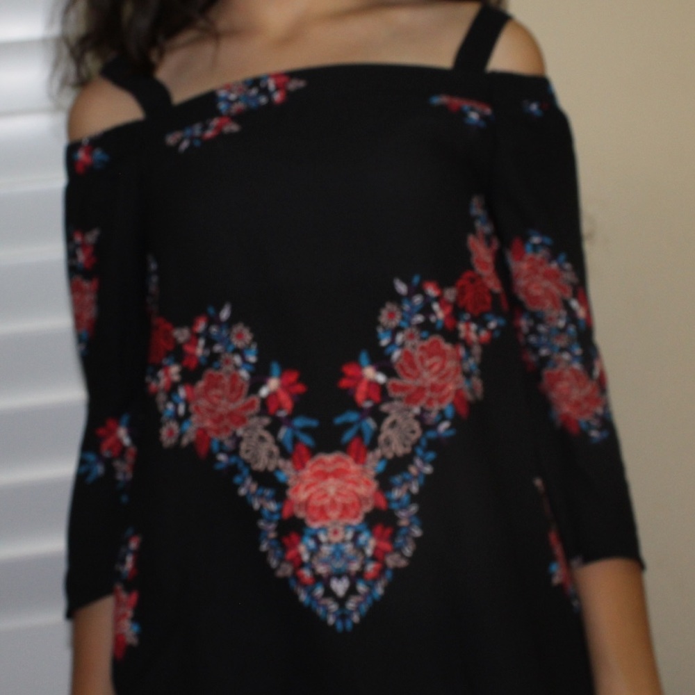 black blouse with flowers